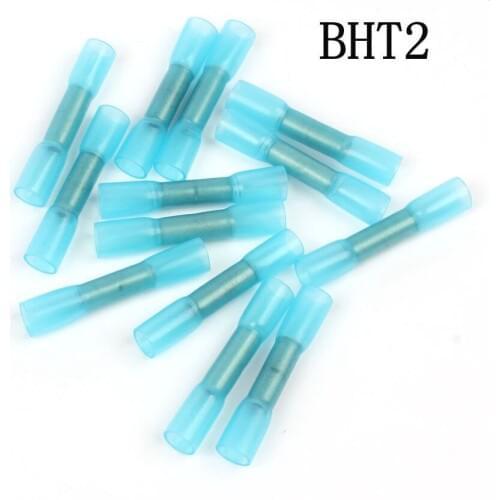 20 Pcs Bht2 Heat Shrinkable Butt Waterproof Connector 16-14Awg 1.5-2.5Mm2 Splice Butt Heat Shrink Tube Joint Crimp Terminal