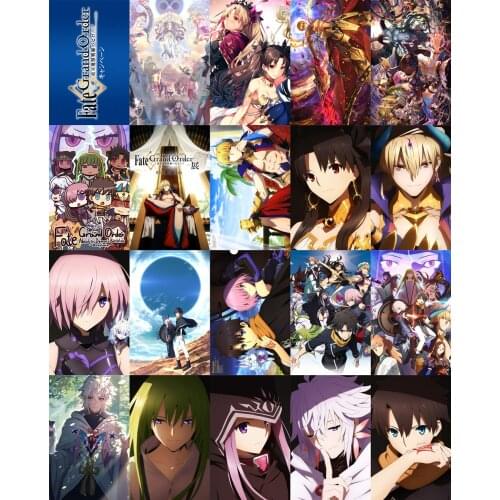 20pcs one Set Fate Grand Order Absolute Demonic Front Babylonia Anime Manga Card Paster IC Card Stickers A043