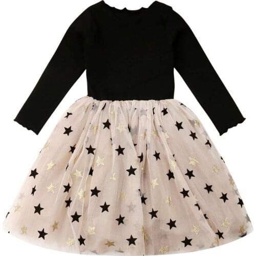 2021 Baby Girls Autumn Polka Dot Dress Long Sleeve Balck Patchwork Mesh Tutu Dress Princess Party Sweet Dress 0-6T