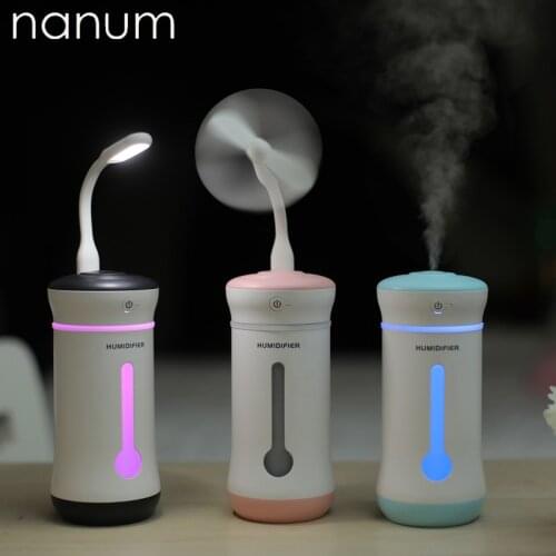 3 in 1 Aroma Essential Oil Diffuser Ultrasonic X2 Cup Humidifier Air Purifier LED Night Light USB Fan Car air freshener for Offi