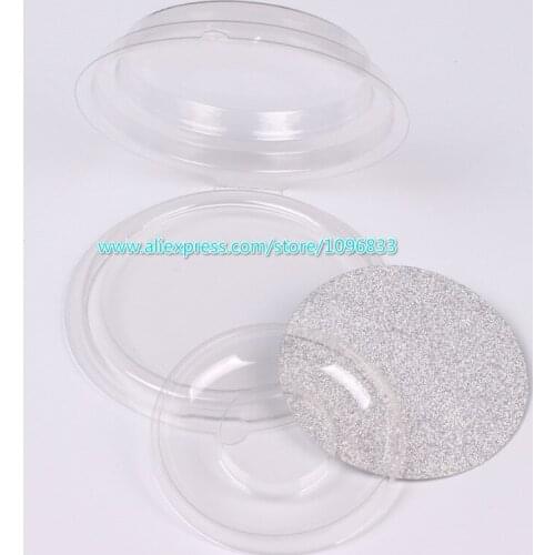 50sets/Lot New Model False Eyelashes Packing Box Transparent Round Eyelashes Container with Silver Card Empty Package Case