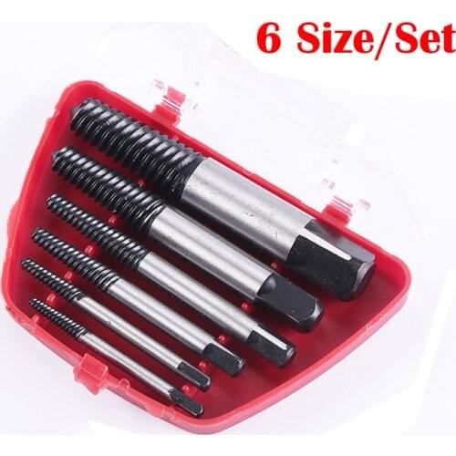 6pcs/set Screw Extractor Remove broken screw Removing damaged screws Out Remover Set Bolt Stud Tool Kit