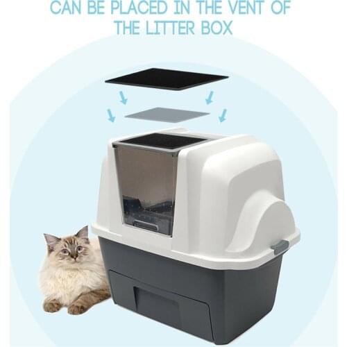 POPETPOP 8pcs Carbon Filters Pet Cat Litter Box Filter Pad Filters for Cat Activated Carbon Deodorant Pad Litter Box Filter