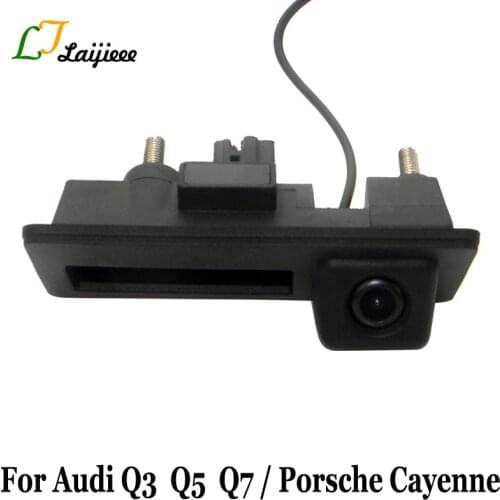 Car Reverse Camera For Audi Q3 8U Q5 8K Q7 4M / HD Rear Trunk Handle Backup Parking Camera For Porsche Cayenne 92A 2011~2017