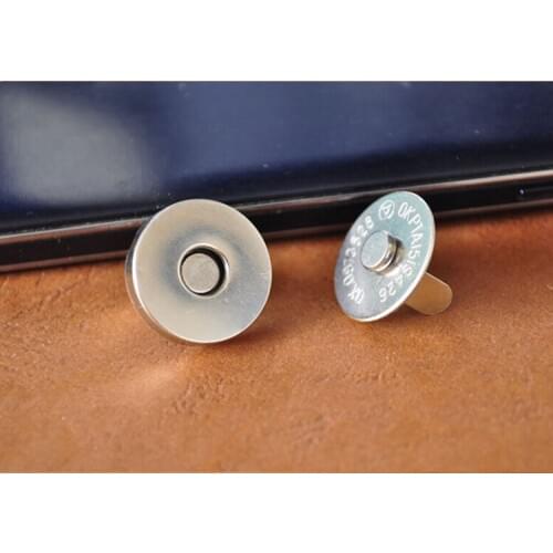 Free shipping (25sets/lot) 14*3.5mm nickle color metal magnetic snaps button or Bags Magnetic Handbag Bag clothes