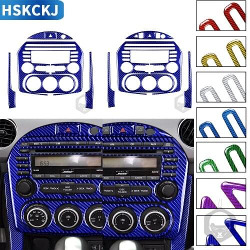 For 2009-2015 Mazda MX-5 NC Miata Roadster Carbon Fiber CD Radio Panel Hazard Light Switch AC Center Control 5PCS Stickers