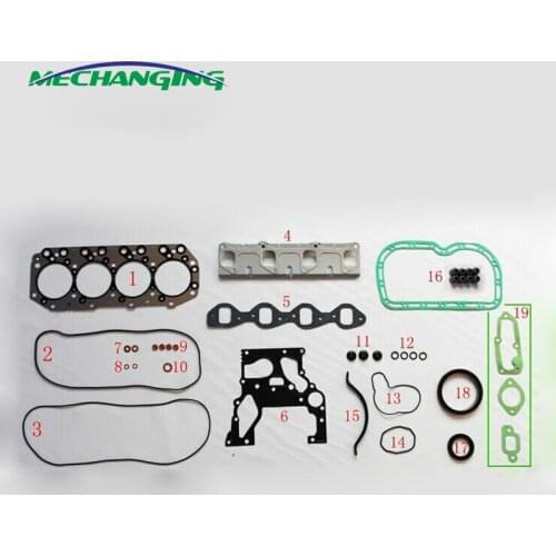 For ISUZU Trooper CAMPO KB 2.5 D Pickup 4JA1 4JB1 metal Diesel Engine Parts shim Overhaul Package Engine Gasket 51017900
