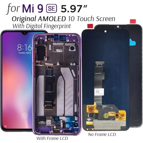 Original AMOLED Screen For Xiaomi Mi 9 SE Display 10 Touch Screen Replacement with Fingerprint Tested Phone LCD Screen Parts