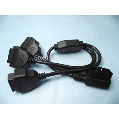 OBD II cable 16 Pin OBD 2 Splitter Adapter Extension Cable Male to Three Female Y Connector obd2 extended interface line