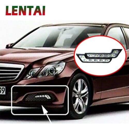 LENTAI For Honda civic 2006-2011 2017 accord 2003-2007 fit Mini cooper Infiniti 1Set Car LED DRL Lights 12V L Styling Fog Lamp