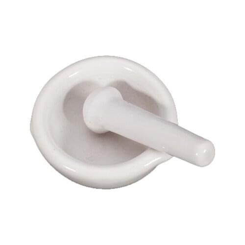 Set of 2PCS Porcelain Mortar Pestle for Seeds Herbs Medicines Species Crushing Grinding Bowl Set White