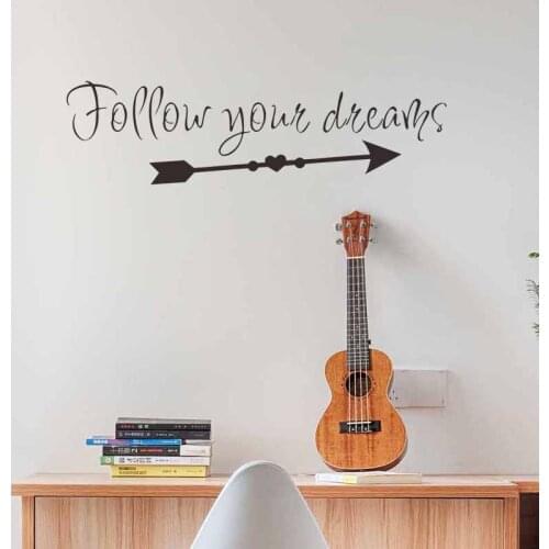 Follow Your Dream Phrase Wall Sticker DIY Removable Waterproof Art Wallpaper Decorative Mural
