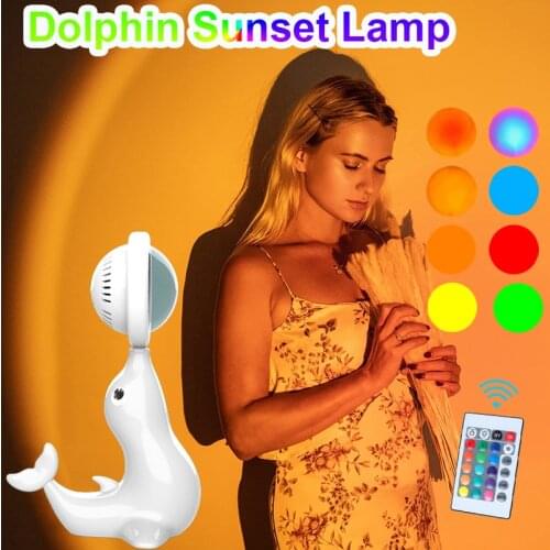 Sunset lamp Sunset Projection Lamp Rainbow Atmosphere LED Night Light For Bedroom Decoration Background Wall Tiktok Table Lamp