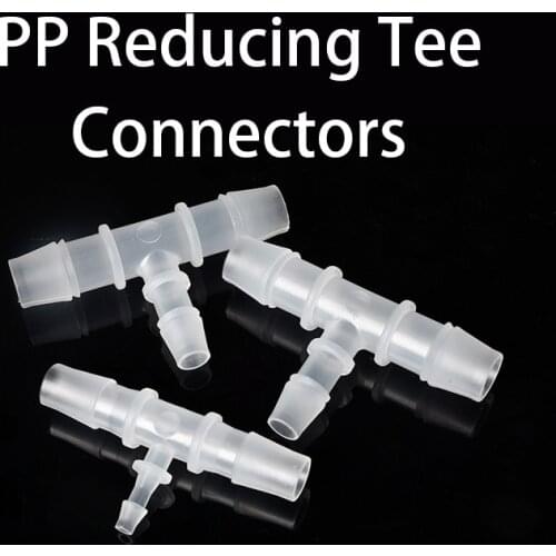 OD 3mm-20mm To 2-10mm PP Reducing Tee Connectors Aquarium Fish Tank Air Pump Aerator Fittings Drip Irrigation Pagoda Hose Joint