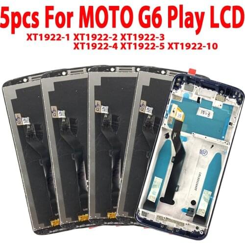 5 Piece Original LCD For Motorola Moto G6 Play LCD Display Touch Screen For Moto XT1922 Mobile Phone LCD Digitizer With Frame