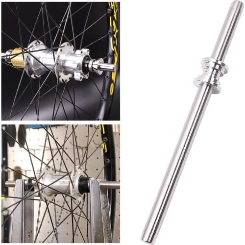 Bicycle Wheel Truing Stand Stainless Steel Thru Axle Adapter Bike Hub Repair Tools (220mm Length)
