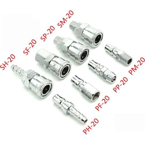PP20/SP20/PF20/SF20/PH20/SH20/PM20/SM20 Pneumatic Fitting C Type Quick Connector High Pressure Coupling Air Compressor Hose Coup