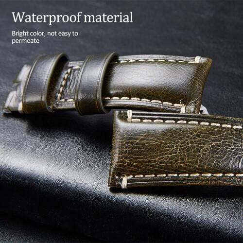 Fashion Oil Wax Genuine Leather Watch Band 20mm 22mm 24mm 26mm Watch Straps Watchbands Belt brown blue black