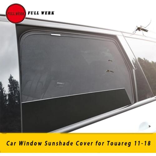 Mesh Car Interior Front Rear Side Window Sunshade Cover for Touareg 11-18 Rear Windshield Sun Visor Cover Accessories
