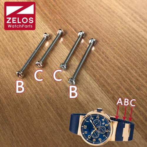 Steel watch screw tube rod for Nardin MARINE 326 UN watch band connect screws parts(B+C)