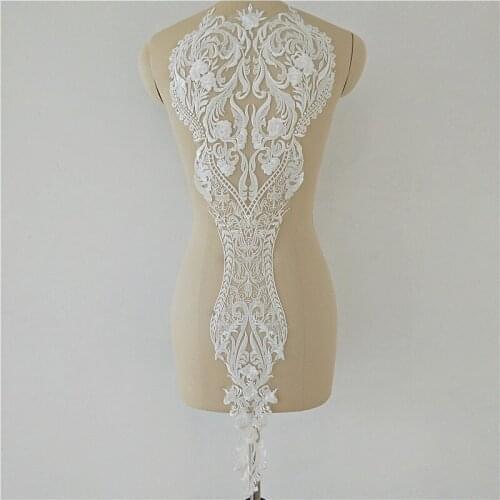 Wedding Dress Applique DIY Bridal Headdress Ivory Lace Collar Lace Fabric Patch