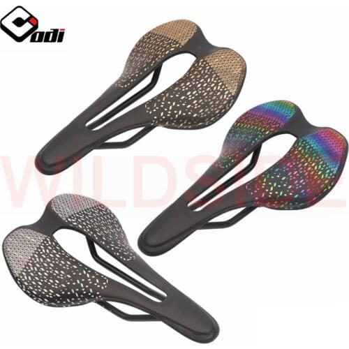 Reflective Carbon Fiber Bicycle Saddle Ultralight MTB Road Bike Saddle Vtt Racing Seat Bike Seat Cushion Bike Accessories