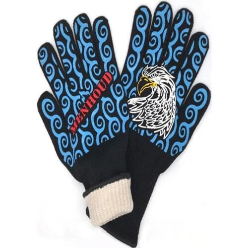 1 Pair Double Heat Resistant Barbecue Gloves BBQ Oven Mitts Cooking Baking Grill Kitchen Multi-Purpose Microwave Gloves