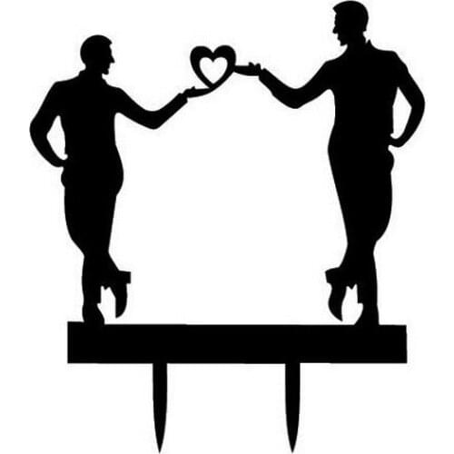 100pcs/lot Creative Gay Man design wedding cake inserted card Wedding Cake Topper Party Cake Decorations