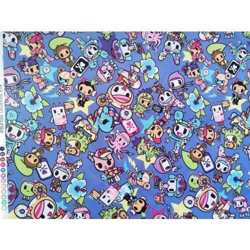 148cm Width Cartoon Monkey Unicorn Printed 100%Cotton Fabric For Cushion Cover/Diy Handbag/Slipcover/Curtain DIY Sewing