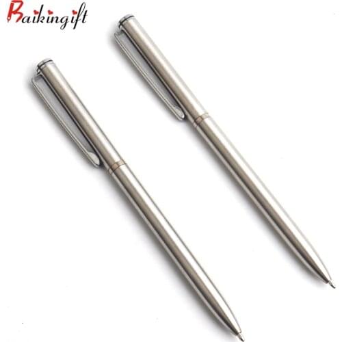 2/11/20/PCS Metal Ballpoint Pen Stainless Steel Ball Pens For School Office Oily Pen Stationery Gift Pen Black Blue Ink 0.7mm