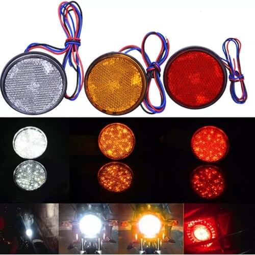 2PCS Motorcycle Lights Stop Signals ATV LED Reflectors Truck Side Warning Light Bulbs