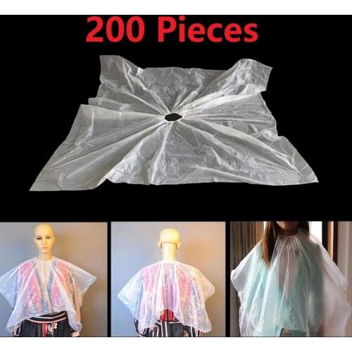 200Pcs Disposable Haircut Capes Barber Shop Home Shawls Shampoo Apron Gown Bib