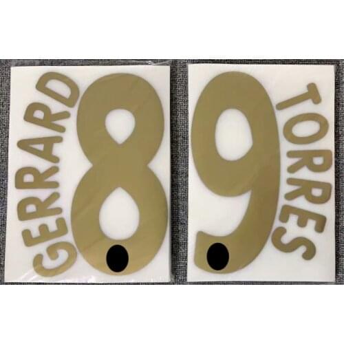 2005 #9 Torres Printing #8 Gerrard Nameset Iron on Soccer Patch Badge