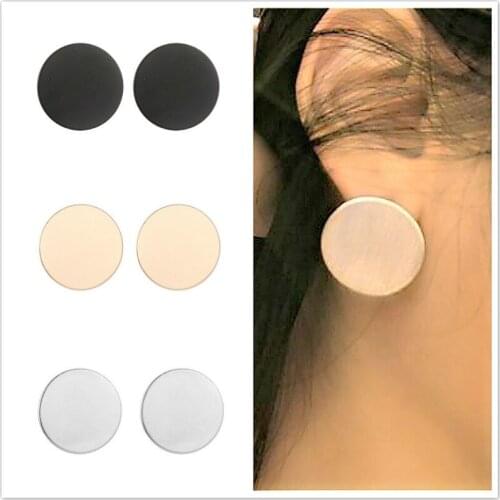 2019 1 Pair Sell Wafer Hoop Earrings For Women Golden Color Ball Geometric Earrings For Wedding Jewelry Gift