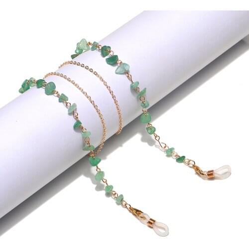 2021 Bohemia Irregular Natural Gravel Long Necklace Women Eyeglass Sunglasses Reading Glasses Chokers Mask Chain Necklace