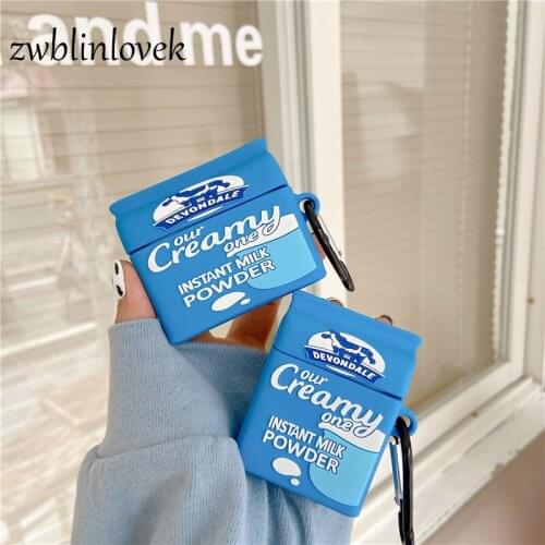 Australia fashion brand milk powder 3d case for airpods 1 2 pro box soft silicone wireless bluetooth headset protect cover coke
