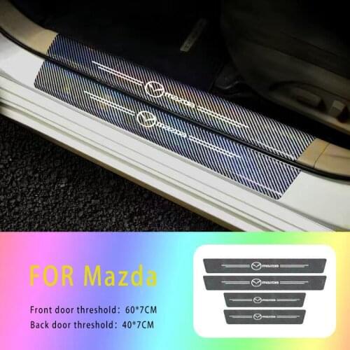4PCS 5D Laser Refit Car Threshold Protection Strip For Mazda 3 Axela 2 Speed 6 Atenza MX5 323 CX5 CX30 CX3 CX7 CX9 RX8 RX7 626