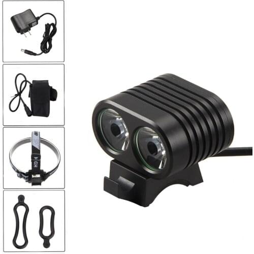 8000LM Bicycle Lamp 2x T6 L2 Flashlight Night Riding Super Bright Headlights Chargeable Glare Riding Equipment