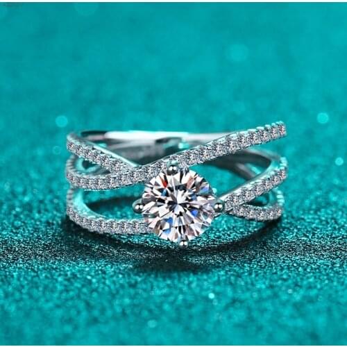 925 Sterling Silver Passed Diamond Test 1Ct Perfect Cut Moissanite Angel Love Diamond Ring Luxury Party Women Jewelry Gift