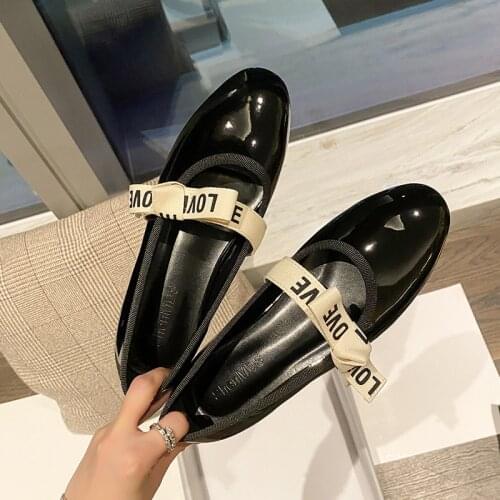 Spring Women Shoes Girls Shoes Woman Patent Leather Ballet Flats Ladies Brand Shoes Female Shoes Black Loafers Fashion Moccasin
