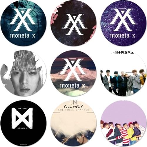 KPOP Boy Group Monsta X Brooch Pin Cosplay Badge Accessories For Clothes Backpack Decoration Gift