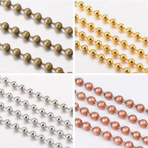 3.2mm Beads 100m Iron Metal Ball Beads Chains Necklace Bracelet Jewelry Making Ball DIY Craft Material Lead Free and Nickel Free