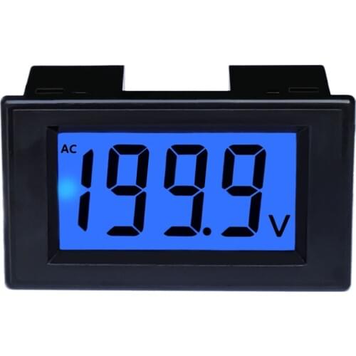 Black White Single LCD display AC voltage and ammeter voltmeter ammeter range AC 0-199.9 600V blue backlight AC