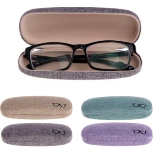 Colorful Hard Cover Case Linen Reading Glasses Sunglasses Bag Eyeglasses Eyewear Protector Box 318 Optical