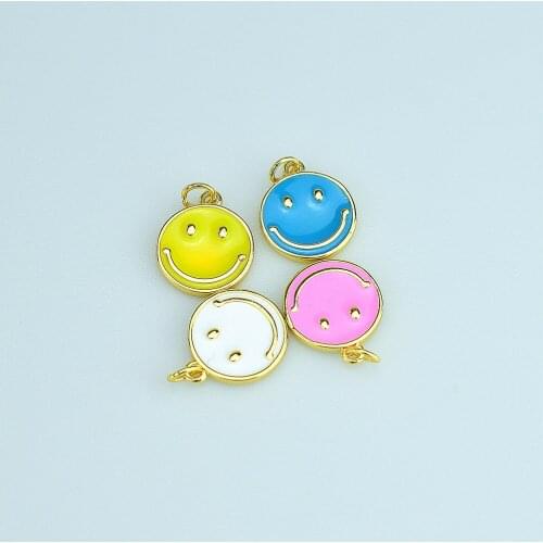 Enamel Smiley Pendant Fashion Color Enamel Happy Smiley Pendant DIY Jewelry Making Supplies Enamel Smiley Charm