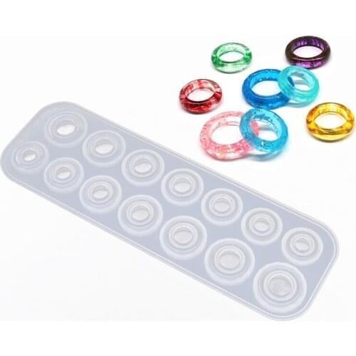 6/14 Hole Rings Mold Handmade DIY Making Ring Jewelry Silicone Mold Crystal Epoxy Mould Epoxy Resin For Jewelry Making