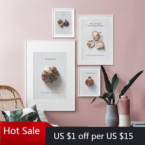 Farmhouse Kitchen Gallery Room Decor Wall Art Garlic Fig Pomegranate Canvas Painting Fruit Vegetable Poster Wall Decor Pictures