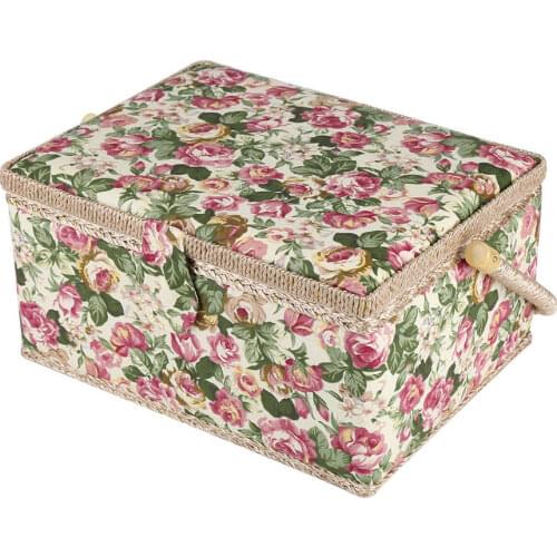 Retro Sewing Storage Box Craft Sewing Tool layer Needle Thread Basket Floral Thimble Thread Needle Organizer Sewing Accessories