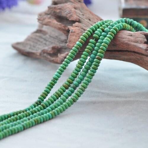 Joanlyn Natural Vintage Turquoise Beads 3x6mm Abacus Shape 15 Inch Strand TQ25