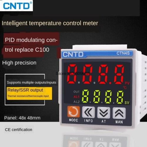 CNTD Temperature Controller Thermostat Digital Display Intelligent Meter 220V Upper and Lower Limit C100 Fully Automatic 48mm